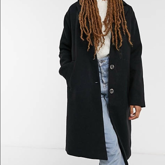 NWT ASOS Pieces Alice Wool Blend Coat - Picture 1 of 5